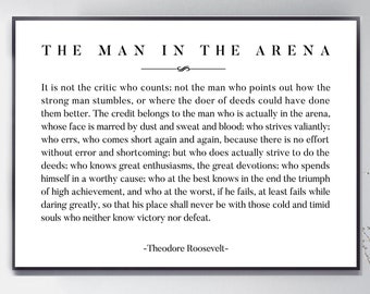 Male inside of the arena Etsy graphic regarding The Man in the Arena Printable called Gentleman inside of the arena Etsy