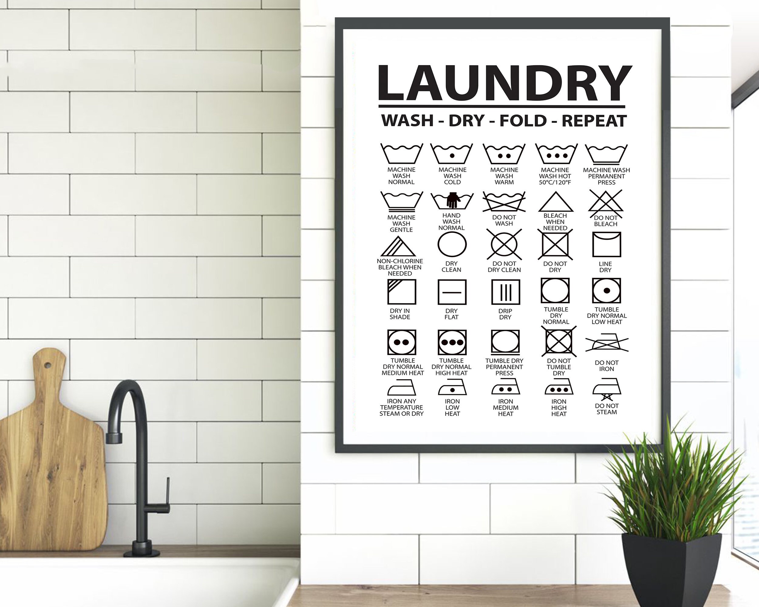 Laundry Room Decor Printable Laundry Wall Art Laundry Guide Etsy