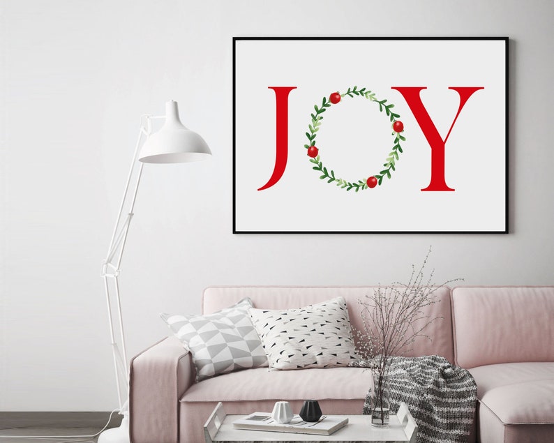 Joy Christmas Wall Art Joy Christmas Printable Holiday Etsy