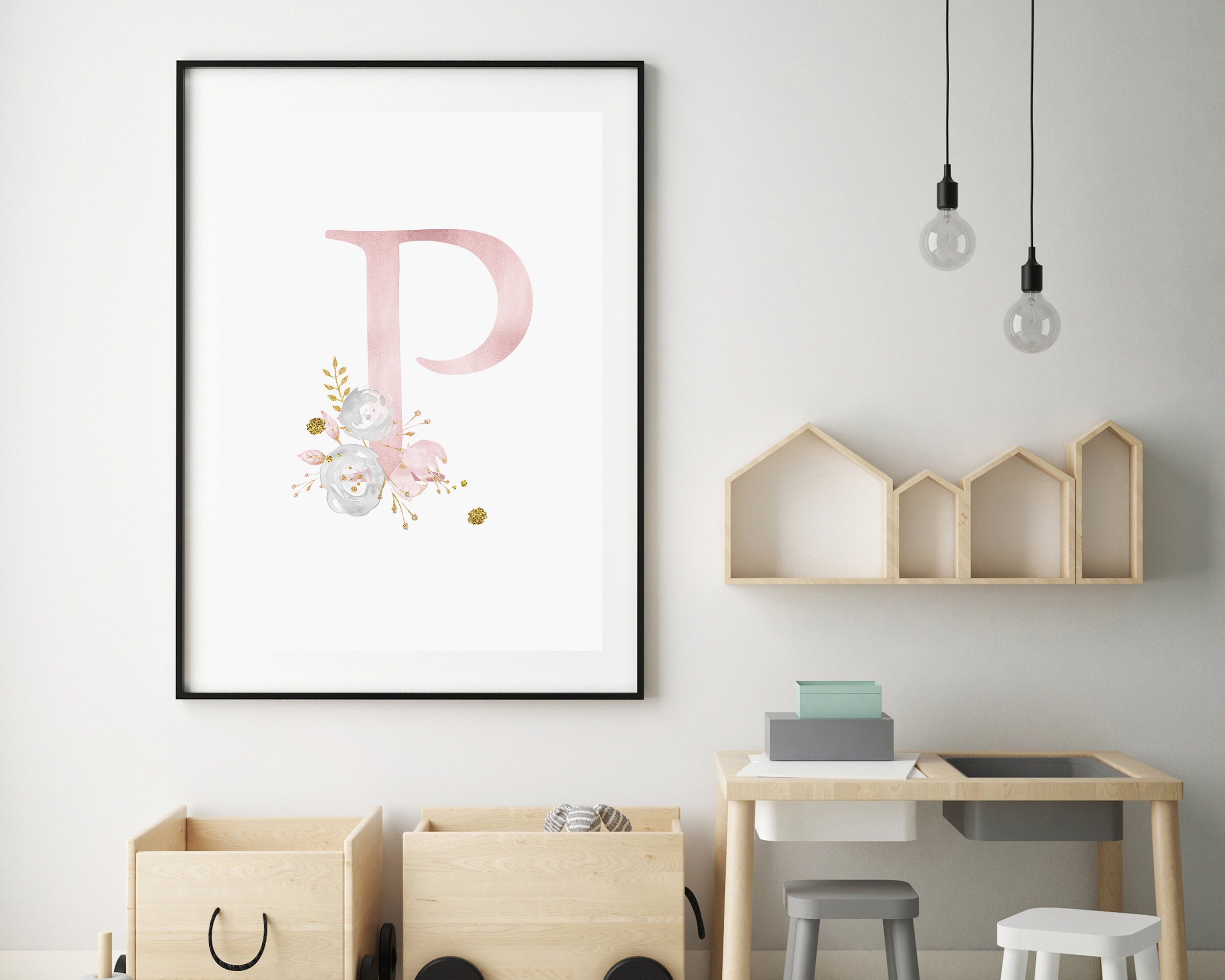 Monogram Letter P Wall Decor Girl Decor For Bedroom Letter P Etsy