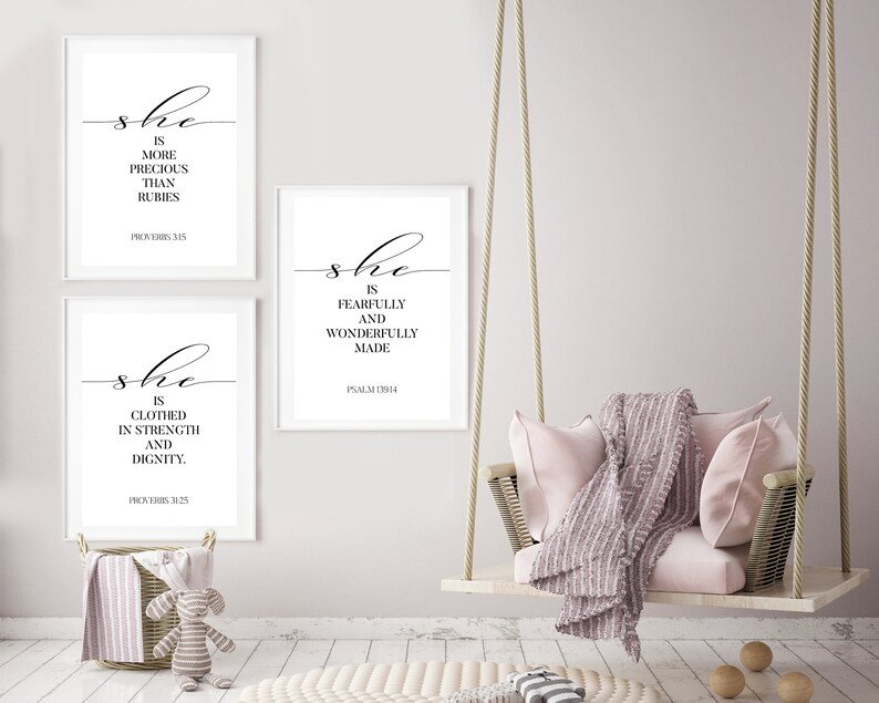 Bible Verses nursery printable Proverbs 315 Nursery Wall Etsy