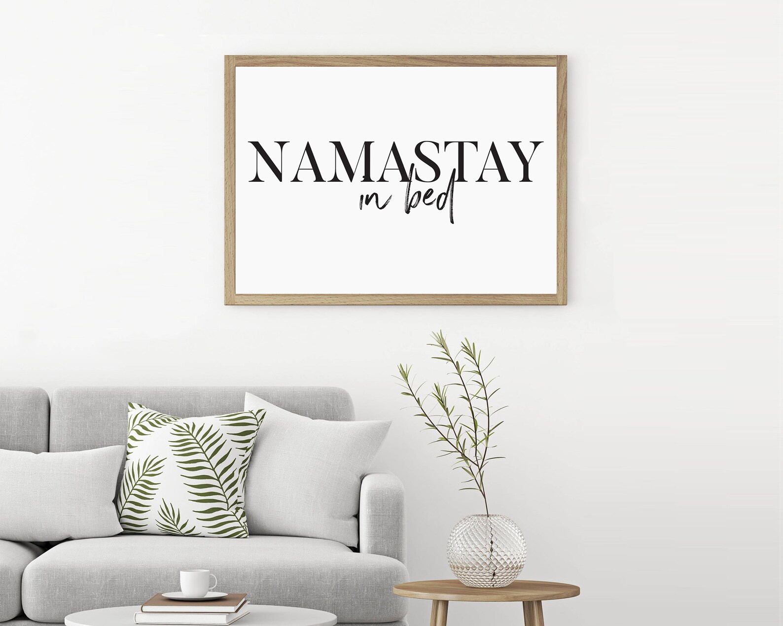 Namastay In Bed Wall Art Namaste In Bed Print Bedroom | Etsy