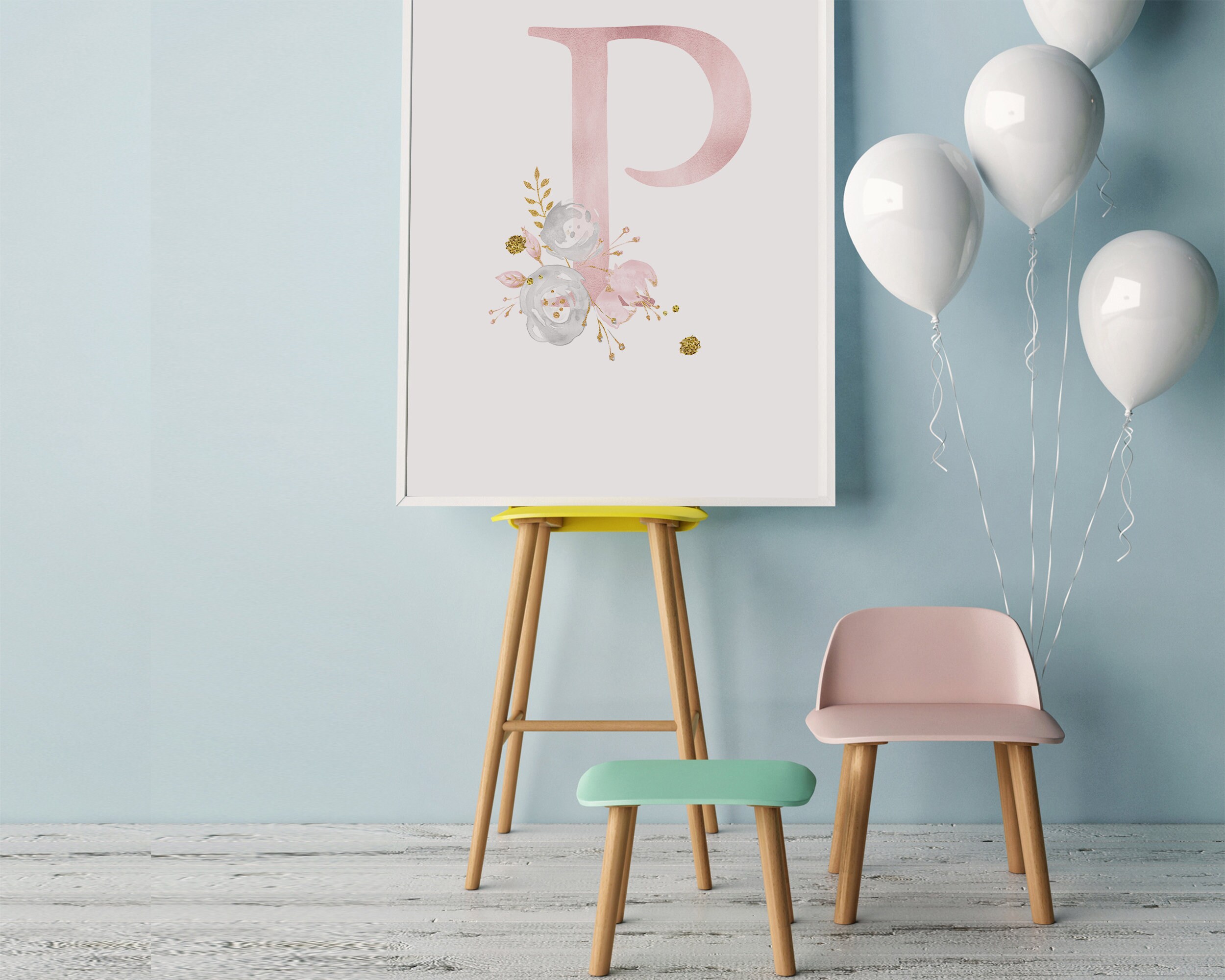 Monogram Letter P Wall Decor Girl Decor For Bedroom Letter P Etsy