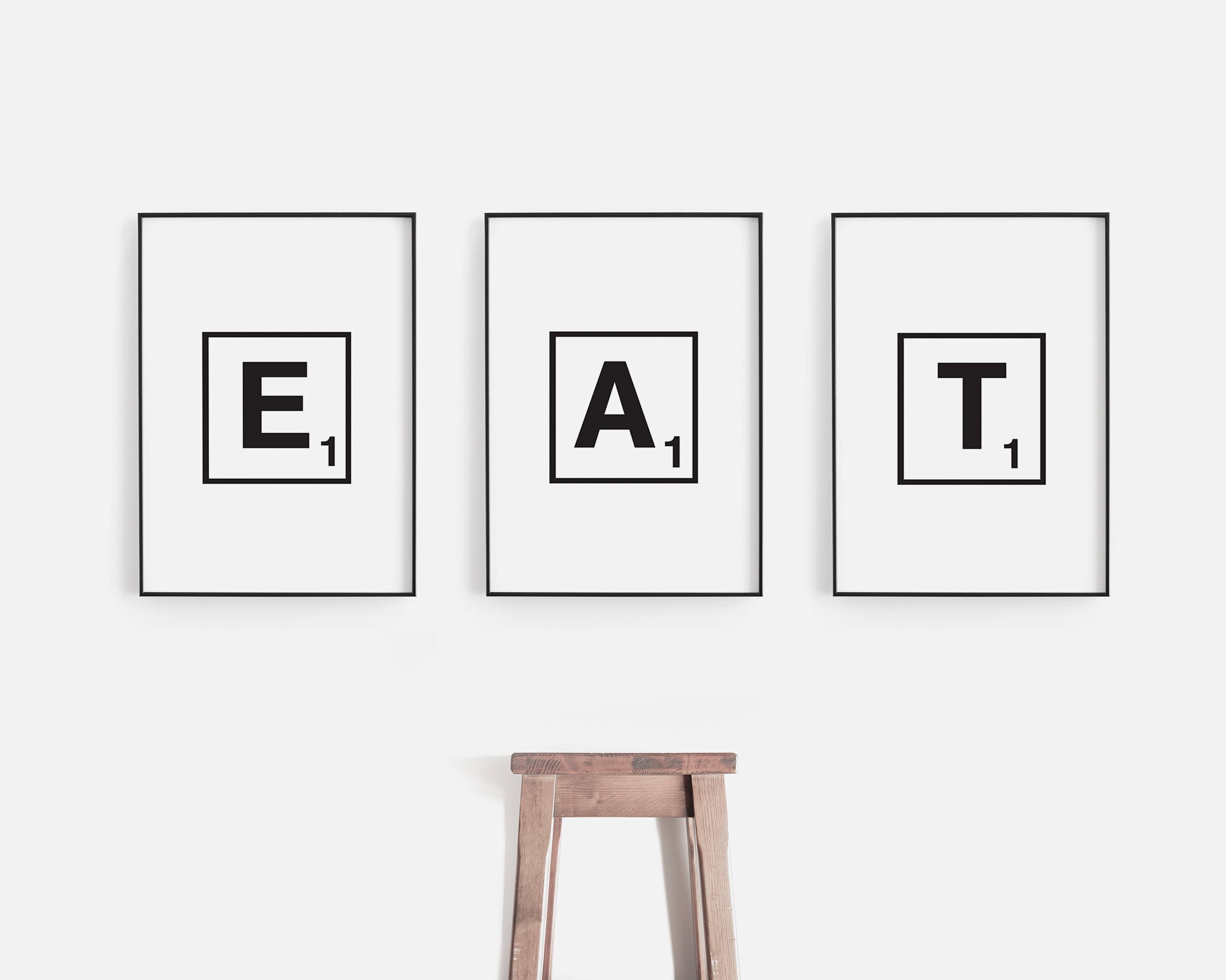 Eat Wall Art Eat Print Eat Sign Set Of 3 Print Modern Etsy
