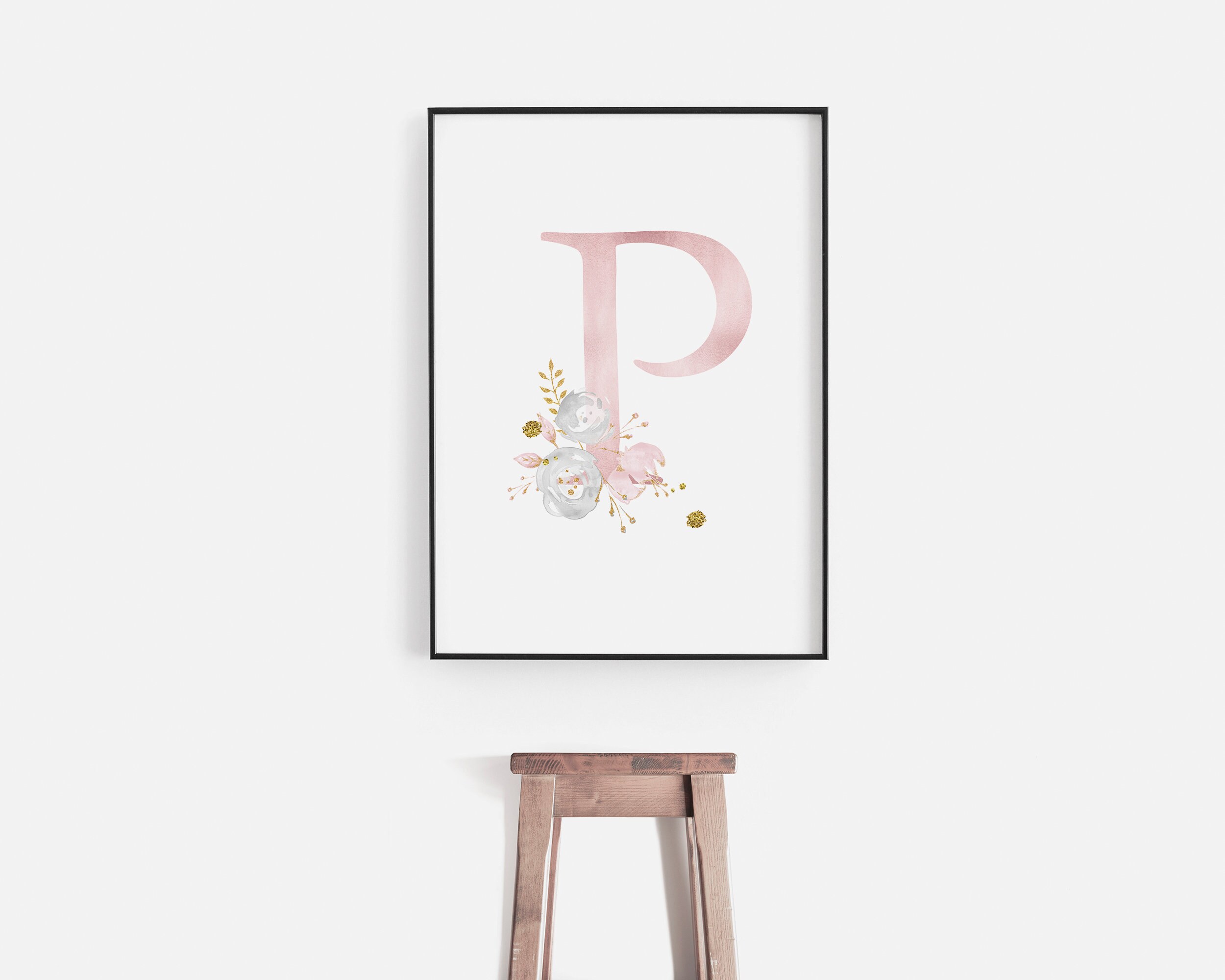 Monogram Letter P Wall Decor Girl Decor For Bedroom Letter P Etsy