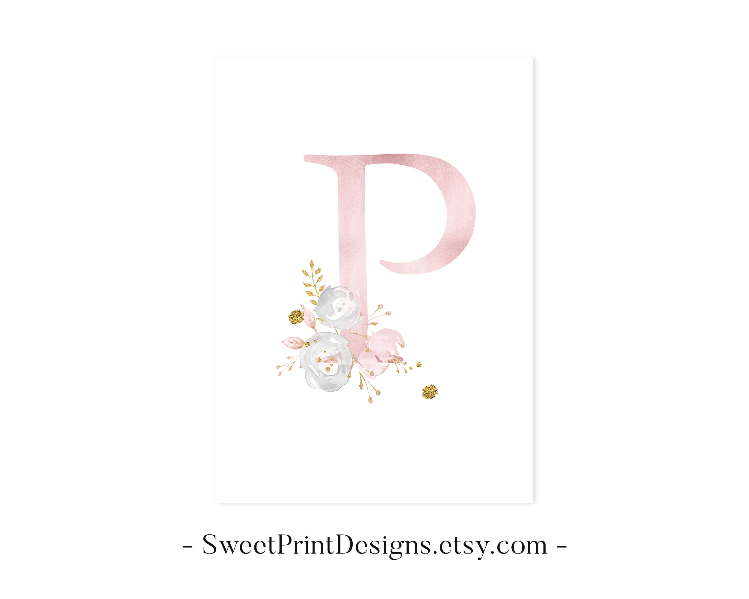 Monogram Letter P Wall Decor Girl Decor For Bedroom Letter P Etsy