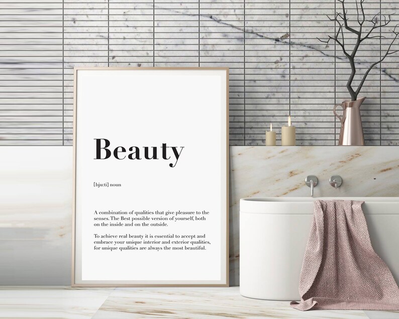 Beauty Definition Print Dictionary Art Print Printable Etsy