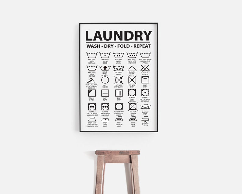 Laundry Room Decor Printable Laundry Wall Art Laundry Guide Etsy