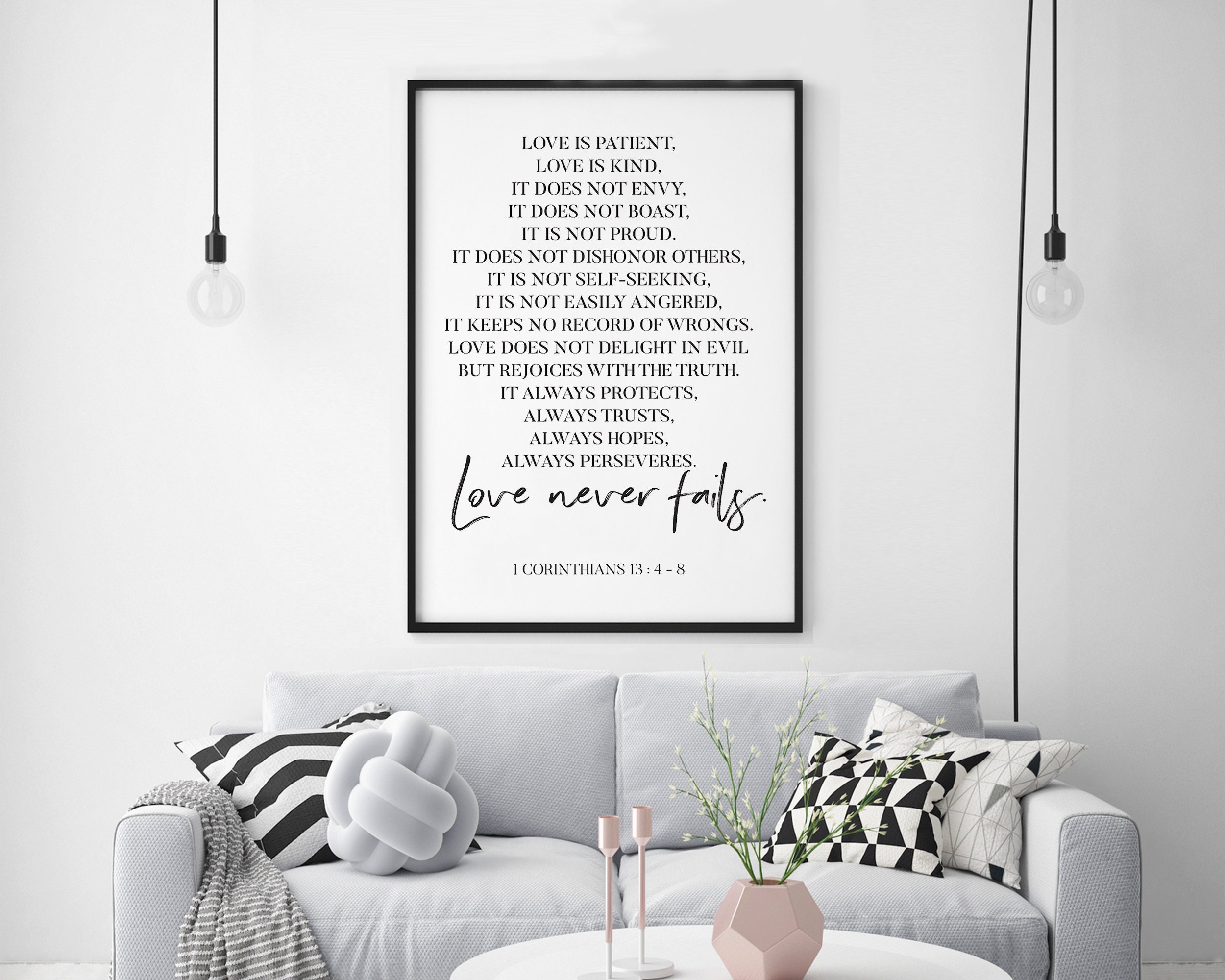 Love Is Patient Art Print Love Is Patient Bible Verse Wall Etsy