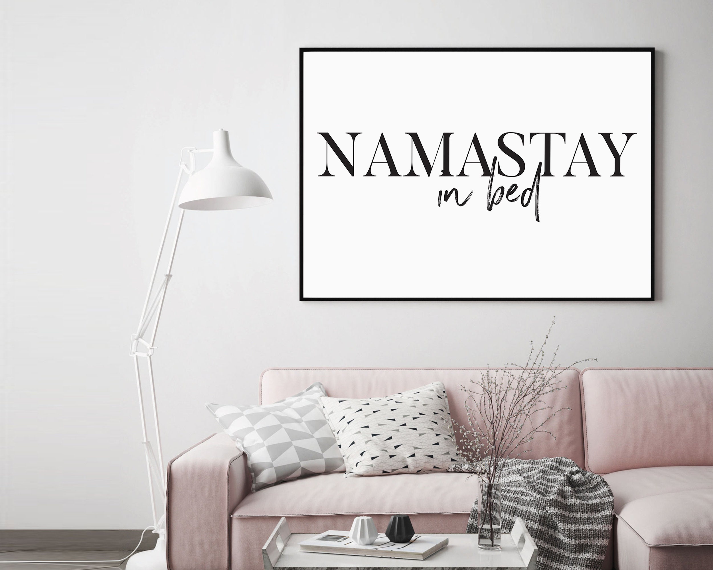 Namastay In Bed Wall Art Namaste In Bed Print Bedroom | Etsy