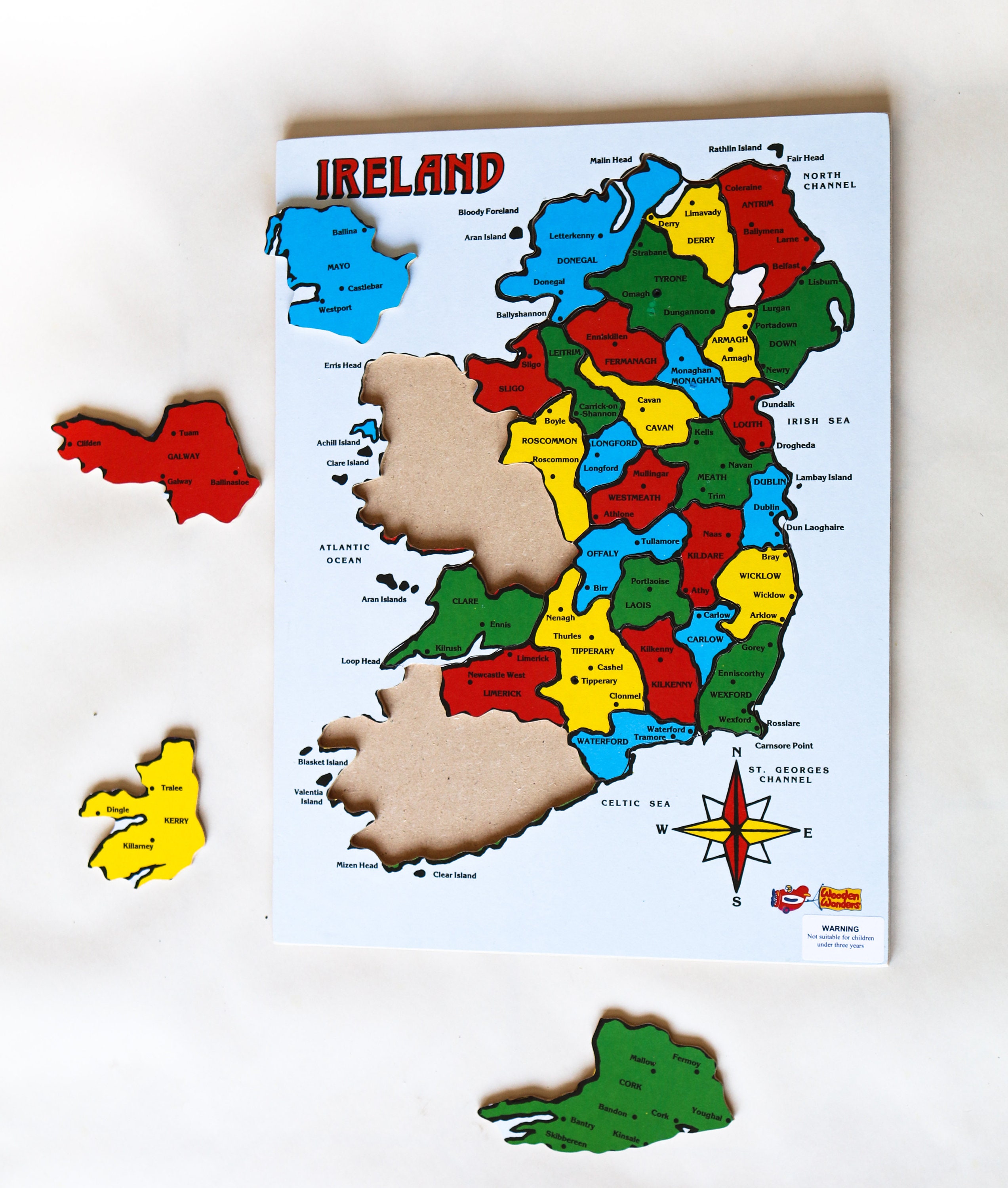 Jigsaw Map of Ireland Etsy