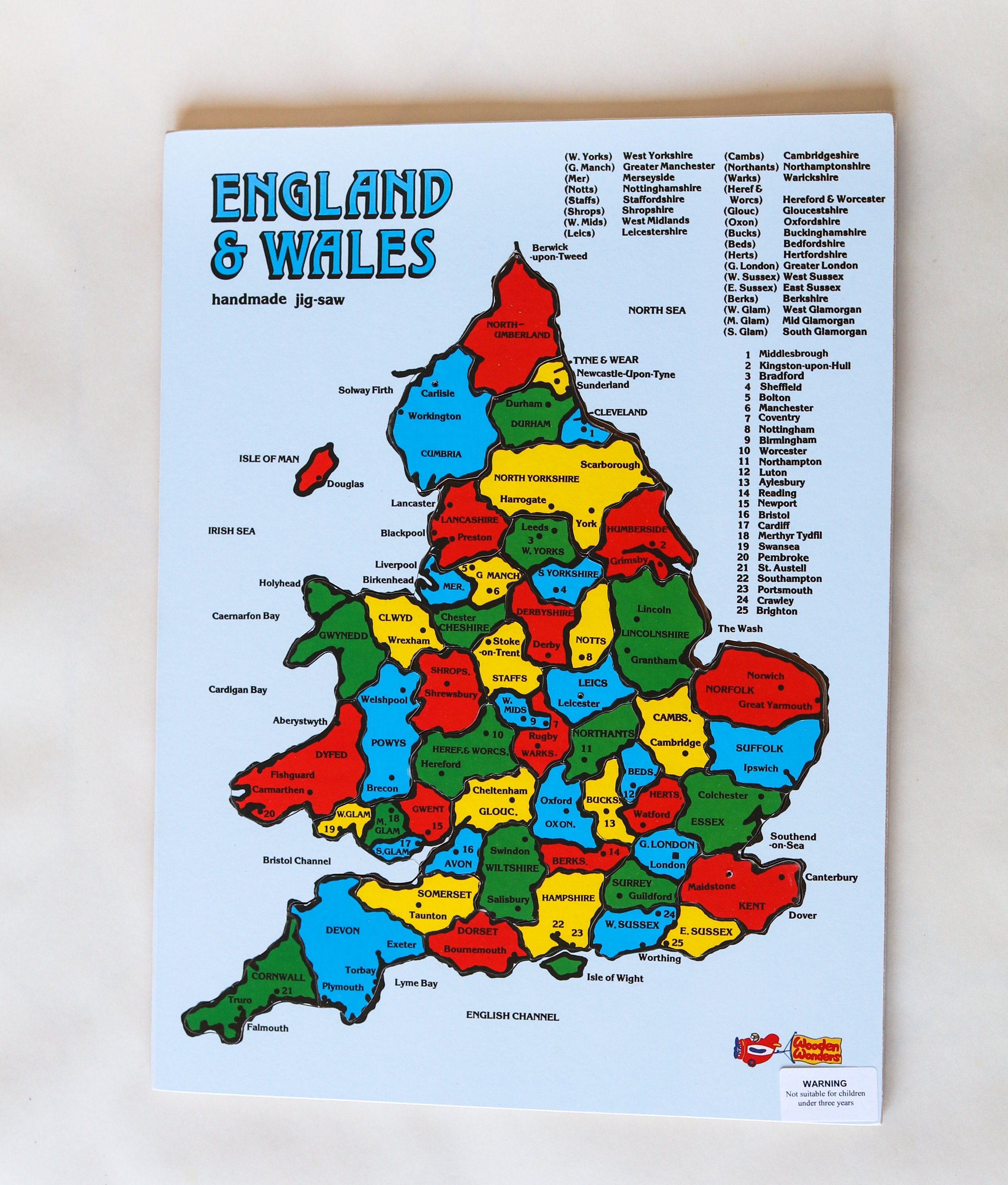 Jigsaw Map of England and Wales Etsy