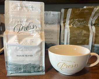 Magnolia Silos Coffee and Latte Mug Set | Chip & Jo Handcrafted Farmhouse Ceramic Bundle | Waco Souvenir Gift