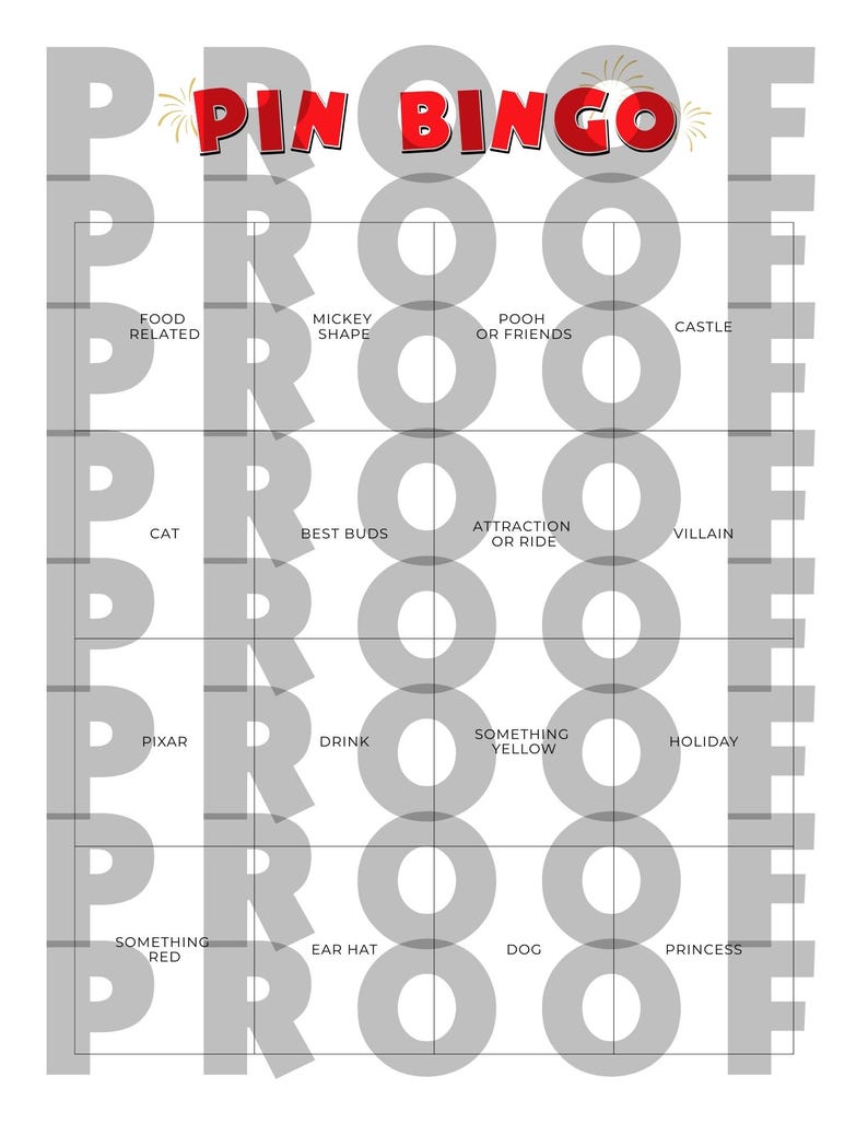 Hat Pin Bingo Example Pin Trading Bingo | One Sheet | Pin Trading | Disney Pins | Disney Game ...