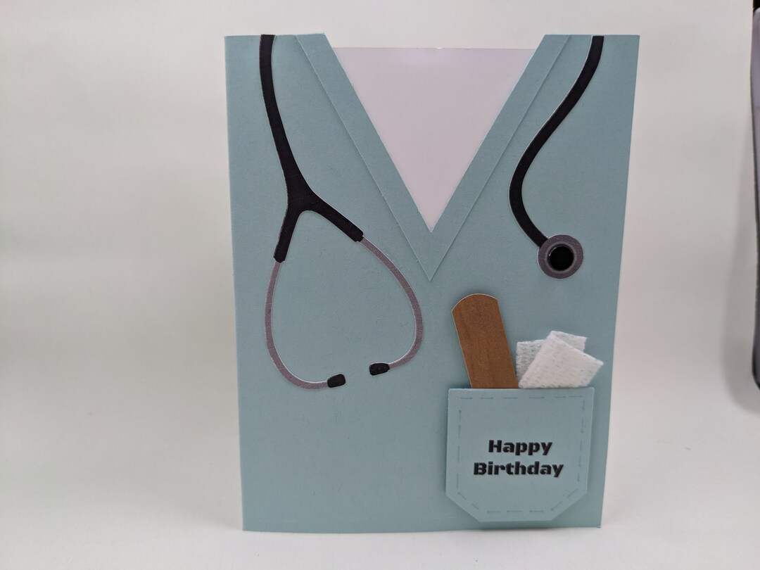 Hero in Scrubs Birthday Card Gift Card Holder, Nurse, Doctor, Medical