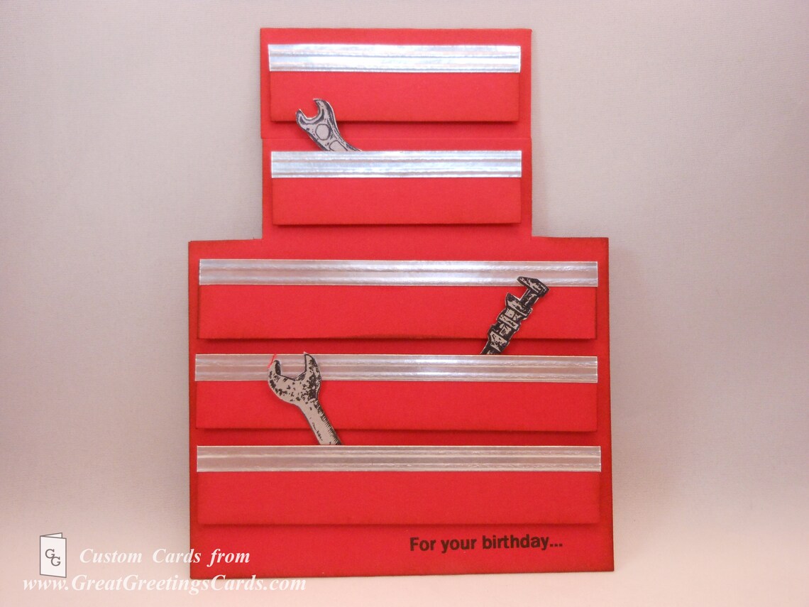 Tool Box Gift Card Holder Tool Box Tool Box Greeting Card Etsy