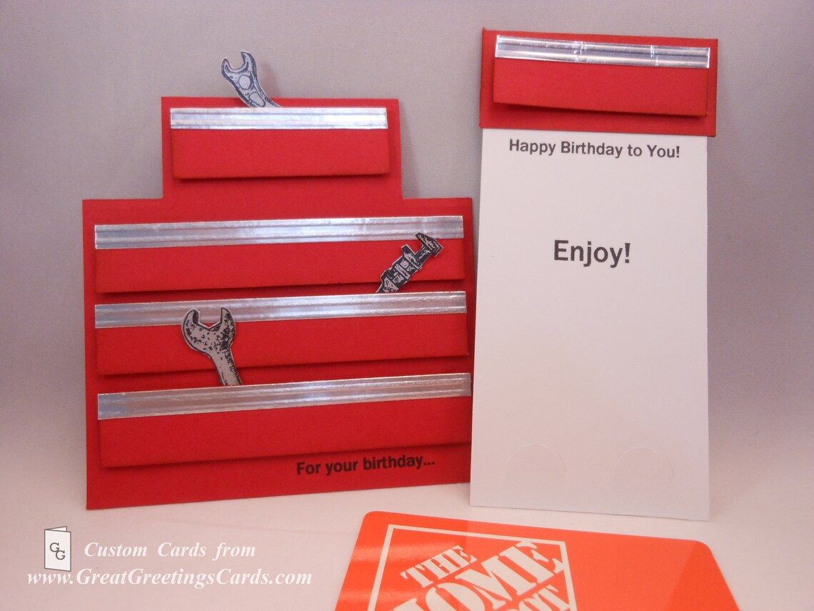 Tool Box Gift Card Holder Tool Box Tool Box Greeting Card Etsy