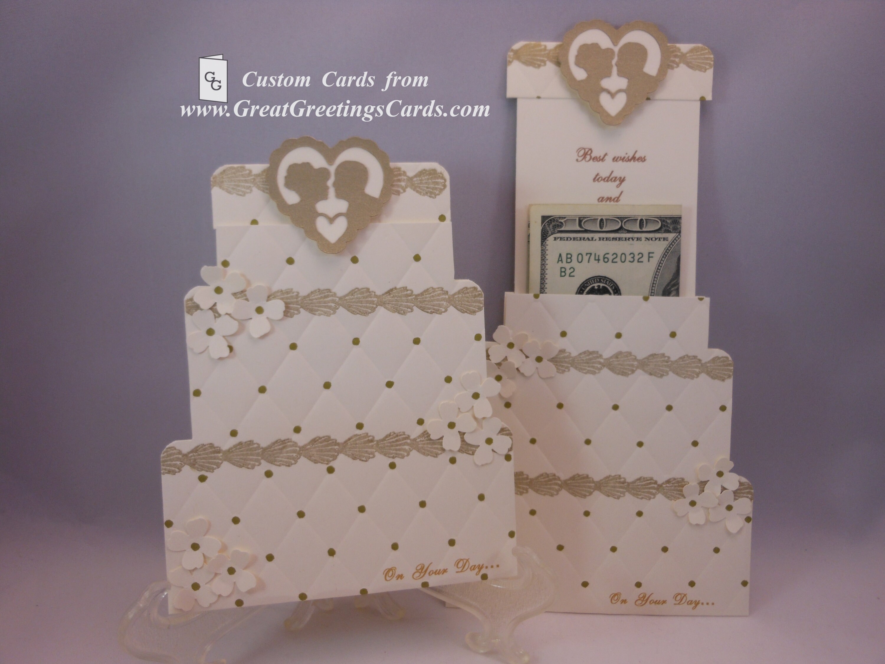 Wedding Gift Card Holder Card in Cream & Gold, Wedding Money Holder Card,  Wedding Check Holder Card
