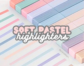 Soft Pastel Highlighters I Set of 12 - Stationery Gift