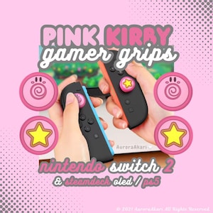 NS2 Pink Kirby I Thumb Grips I Nintendo Switch 2/Steamdeck OLED/PS5