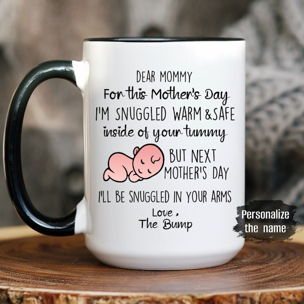 Mothers Day From the Bump Gift For Expecting Moms | First Mother's Day Mommy Mug | Happy First Mother's Day | Pregnancy Gift Personalized