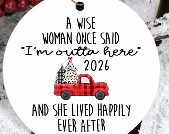 Retired Christmas Ornament, Personalized Funny Retirement Gifts for Retiree - Coworker Retiring
