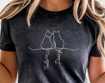 Personalized Cat Names T-Shirt, Custom Cat Mom Gift