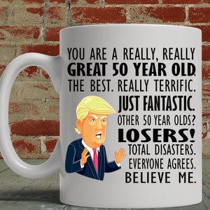 Trump Gift mug, 50th Birthday Gift Mug for Women, 50th Birthday Gift for Men Coffee Cup, Turning 50, Fifty af, Trump mug, Funny Birthday Mug image 7