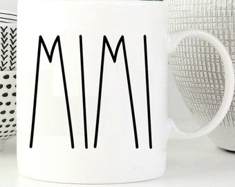 Mimi Mug Gift Mothers Day for Mimi Mug Rae Dunn Style text Coffee Cup, Mimi Gift for Birthday Present for the Best Mimi Ever