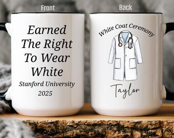 Personalized White Coat Ceremony Mug, Graduation Gift