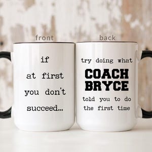 Coach Mug - Personalized Coffee Cup for Coaches Customized with Name