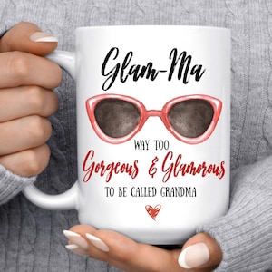 Glamma Mug Grandma Gift, Mothers Day Gifts for Grandmother, Cool Grandma, Glam-Ma Present