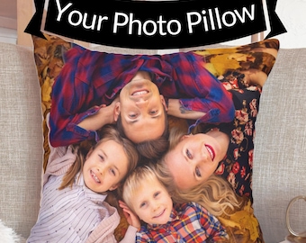 Custom Photo Pillow, Personalized Throw Cushion, Gift Idea