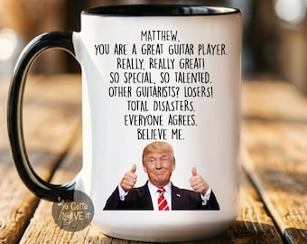 Guitarist Mug, Funny Trump Guitar Player Coffee Cup, Gift for Men