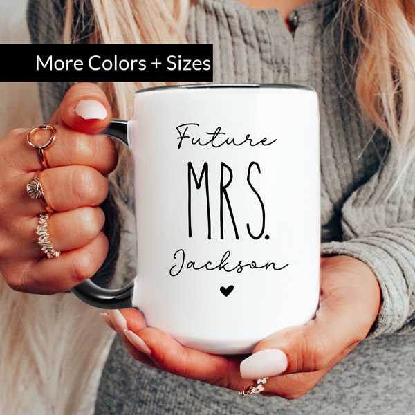 Engagement Mug Future Mrs Mug, Mr and Mrs mugs, Lucky Mr mug,  Gifts for Engaged Couple, Personalized Gift Mrs mug, Bride mug