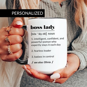Boss Lady Mug, Boss Definition Gift for Her, Gifts for Boss Babe, Lady Supervisor Coffee Cup, Personalized Gifts