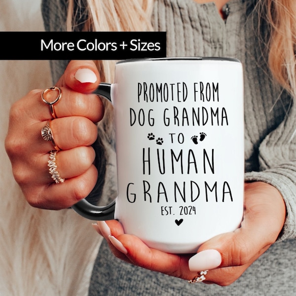 New Grandma Promoted to Grandma from Dog Grandmother, Pregnancy Announcement, New Grandma Gift, Baby Announcement Birth of First Grandchild