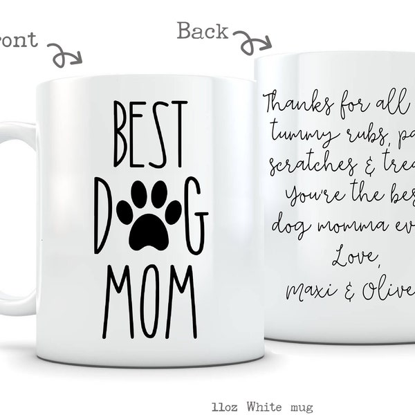 Personalized Dog Mug, Gift For Dog Mom, Best Dog Mom Coffee Mug, Dog Mom Custom Mug, Dog Gifts For Owners