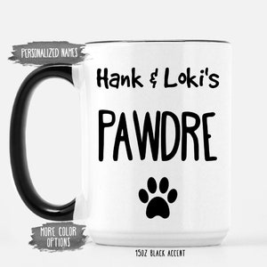 Custom Dog Dad Gift, Personalized Pets Name Mug, Fathers Day Gift from Dog, Pawdre Fur Father Present, Doggy Daddy Coffee Mug