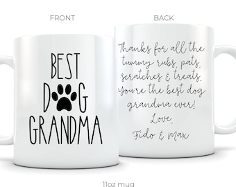 Dog Grandma Gift, Personalized Grandma Cup, Best Dog Grandma Mug, Dog Grandma Gift, Dog Grandparent, Christmas Gift for Her Mothers Day
