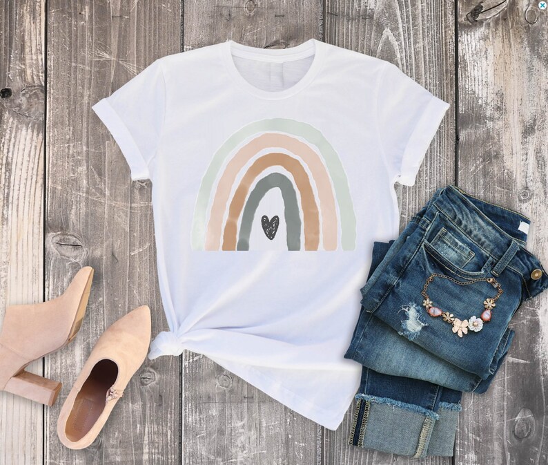 Boho Rainbow Shirt Rainbow Boho Tshirt Retro Rainbow Shirt Etsy
