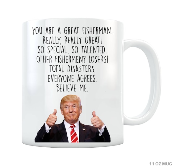 Fishing Gifts for Men, Fisherman Gift Funny Fishing Mug for Men Trump Mug  Fishing Coffee Cup Fisherman Gag Gift for Dad Fishing Cup 