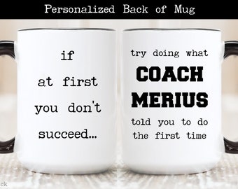 Funny Coach Mug, Coach Gift, Personalized Gift for Coaches, Funny Coach Coffee Mug for Swim, Hockey, Football, Basketball, Cheer, Softball