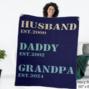 Personalized Grandpa Blanket: New Grandfather Gift