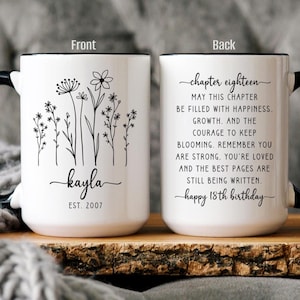 18th Birthday Mug: Sentimental Gift for Her Turning 18 Coming of Age Milestone, Keepsake Present Coffee Cup