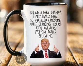 Grandpa Mug - Trump Grandad Coffee Cups for Papa, Pop, Grampy, Granddaddy, Mug or Coaster