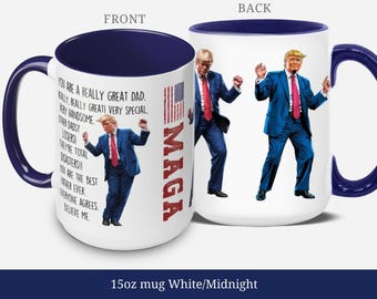 Trump Dad Mug, Funny Father Coffee Cup Dancing Don, Political Gag Gift