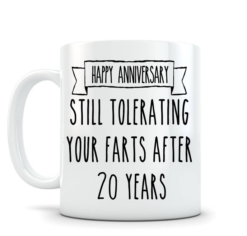 Funny 20th Anniversary Gift Idea Mug Fart Joke for Him 20