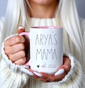 Personalized Mama Est Coffee Mug, New Mom Gift, Mothers Day Cup MM001