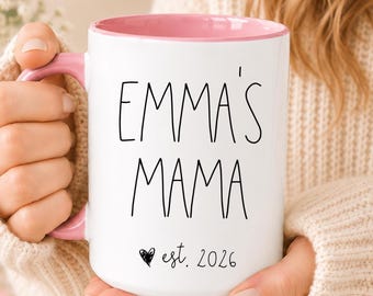 Personalized Mama Est 2026 Mug, First Time Mom Gift, Custom New Mom Coffee Mug, Mom to Be Gift, Baby Shower Gift MM001